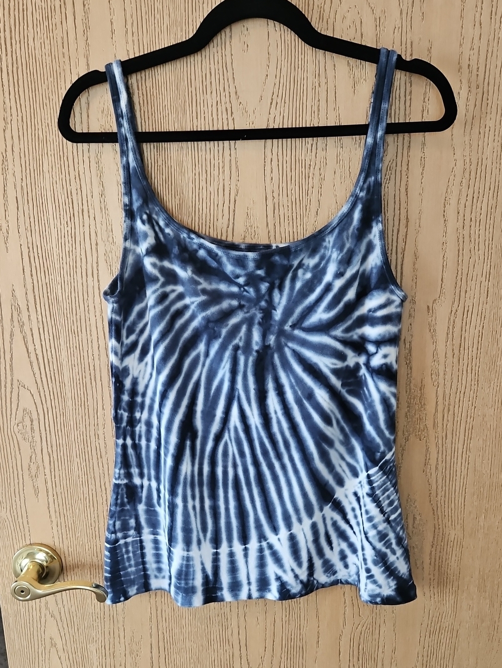 Well Worn Navy and White Spiral Tie-Dye Tank Top